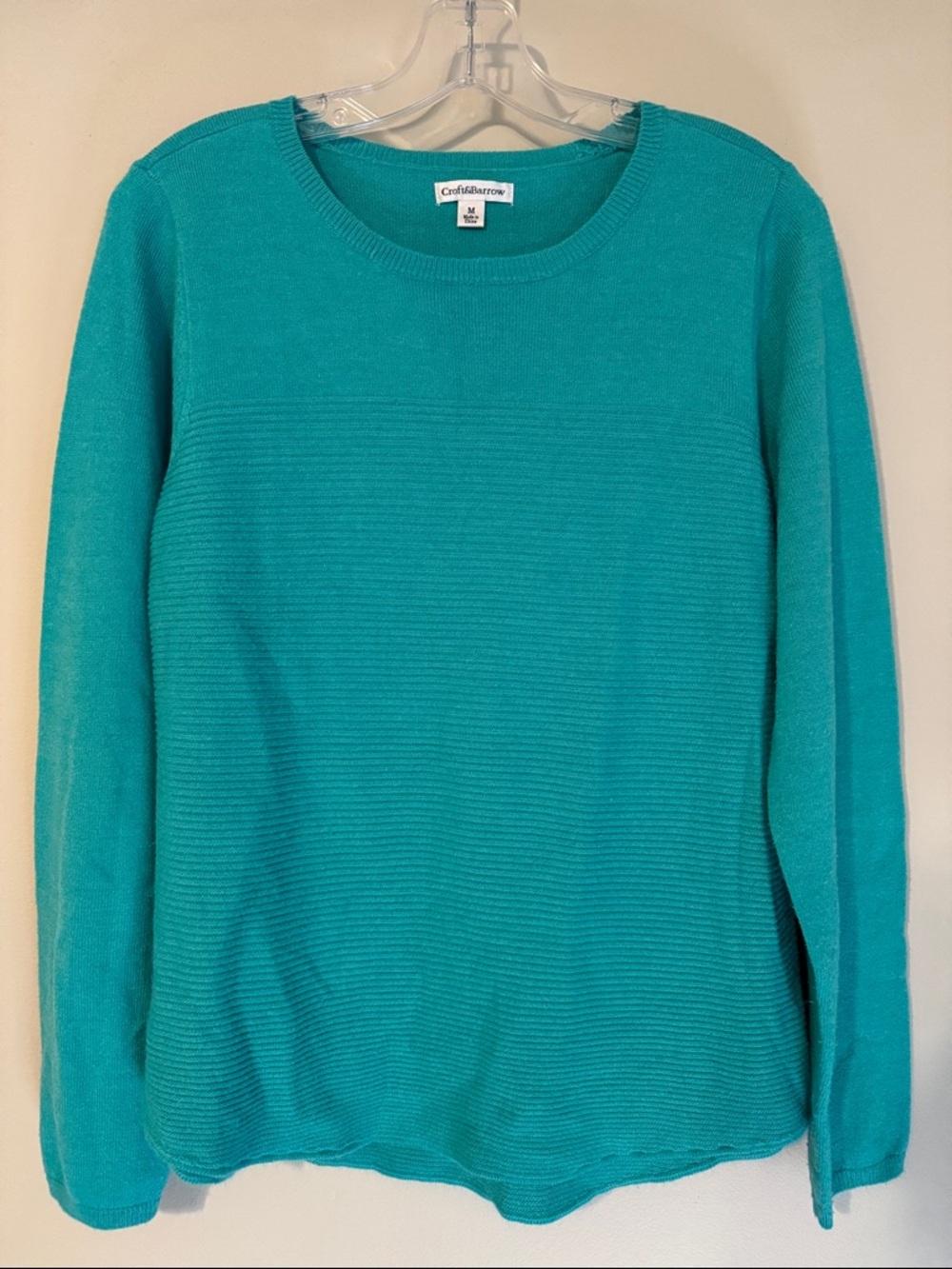 Croft & Barrow Teal Scoop Neck Women's Sweater - M